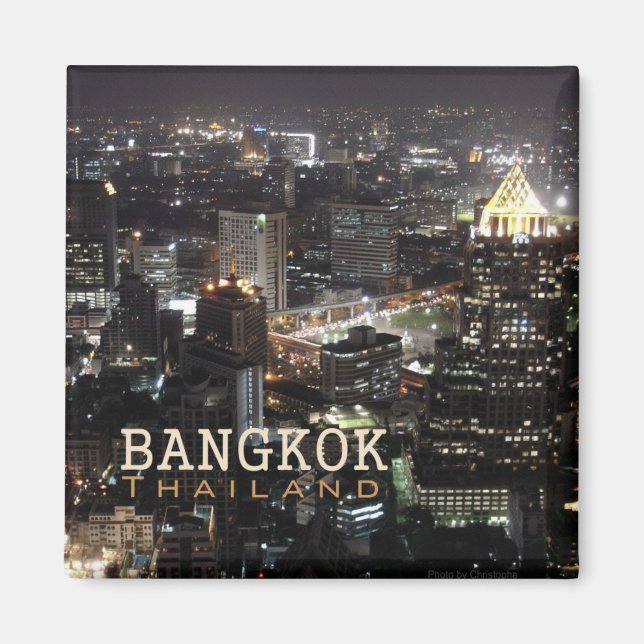 Imán Magnífico de recuerdo de viajes nocturnos en Bangk (Frente)
