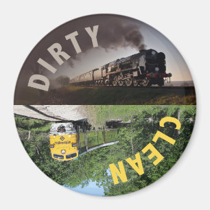 Imán Magnífico del lavavajillas sucio del tren limpio