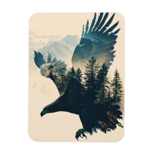 Imán Magnífico paisaje del bosque de caballos