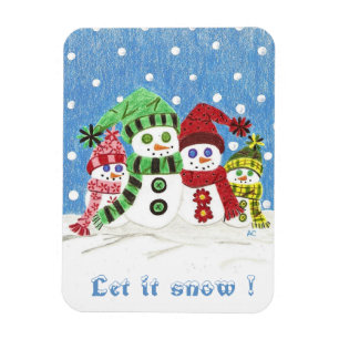 Imán Magnífico premium de la familia Snowmen