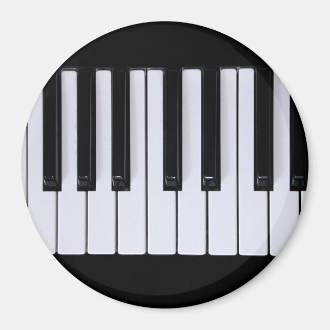 Imán Magnitud de las teclas de piano en blanco y negro (Frente)