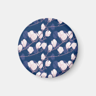 Imán Magnolia Elegance: El florecimiento de la primaver