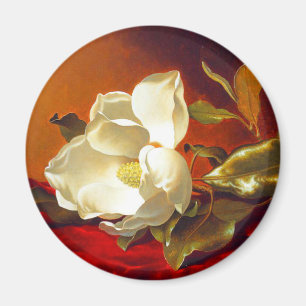 Imán Magnolia en Terciopelo Rojo Martin Johnson Heade