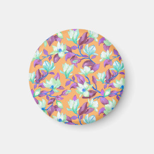 Imán Magnolia floreciente en el cielo de la vainilla