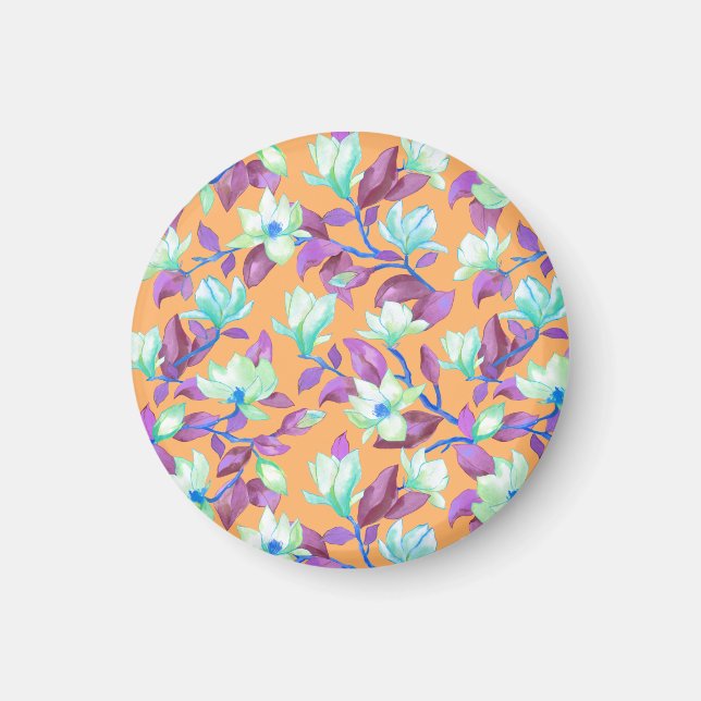 Imán Magnolia floreciente en el cielo de la vainilla (Frente)