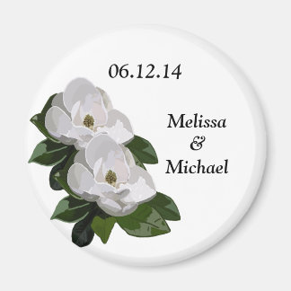 Imán Magnolia Flower Wedding Save the Date Magnet