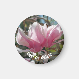 Imán Magnolia Rosa Personalizada