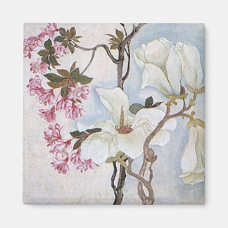 Imán Magnolias antiguas de arte chino