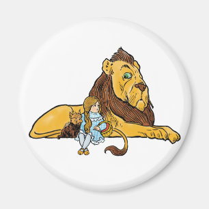 Imán Mago de la Vintage de Oz, Dorothy y Toto con León