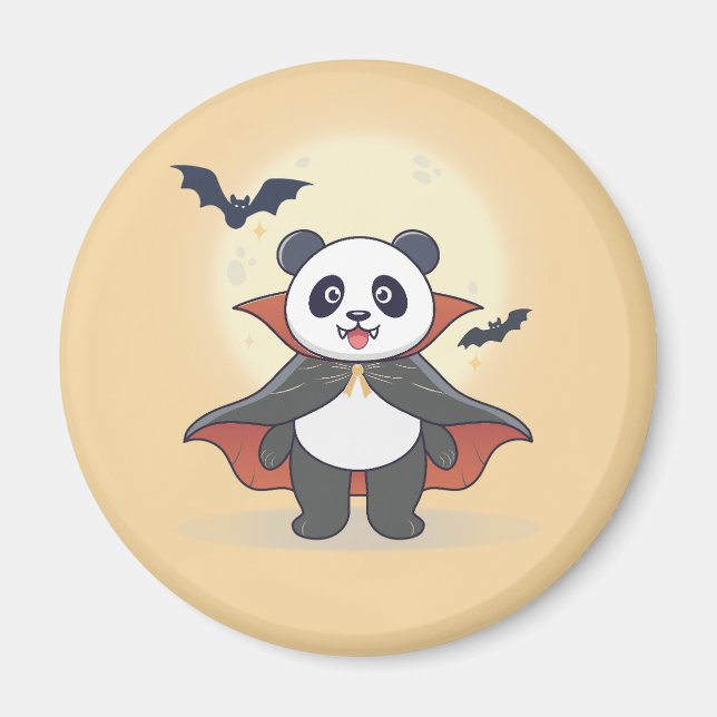 Imán Mago Panda Caprichoso con Sombrero Mágico (Frente)