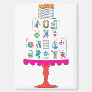 Imán Mah Jongg Birthday Cake Magnet