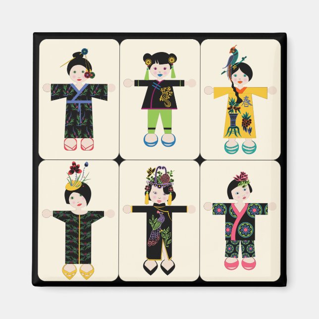 Imán Mah Jongg Dolls Magnet (Frente)