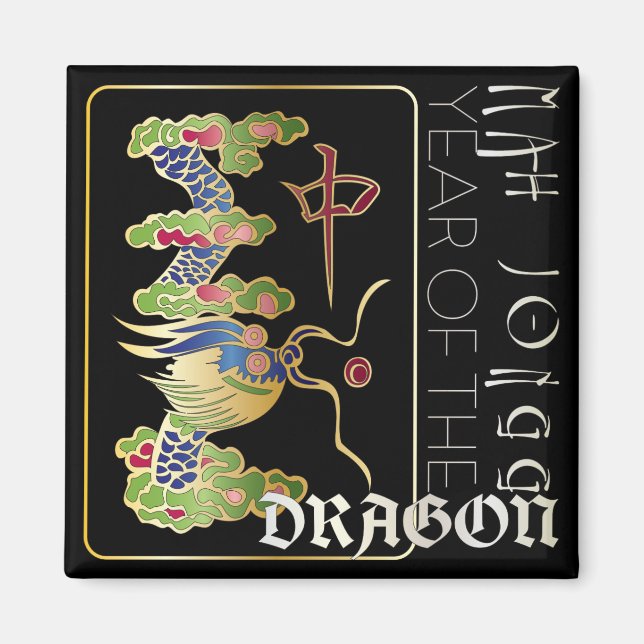 Imán Mah Jongg Dragon Year Magnet (Frente)