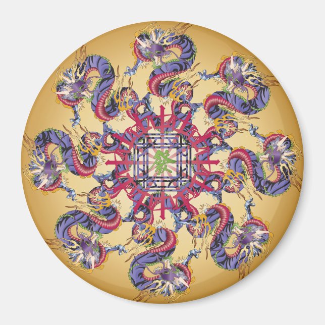 Imán Mah Jongg Dragon Year Magnet (Frente)