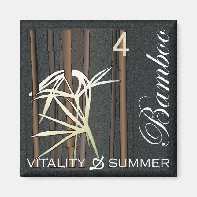 Imán Mah Jongg Flores Bamboo Magnet (Frente)