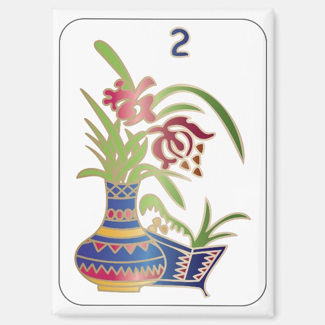 Imán Mah Jongg Flower Magnet (Anverso)