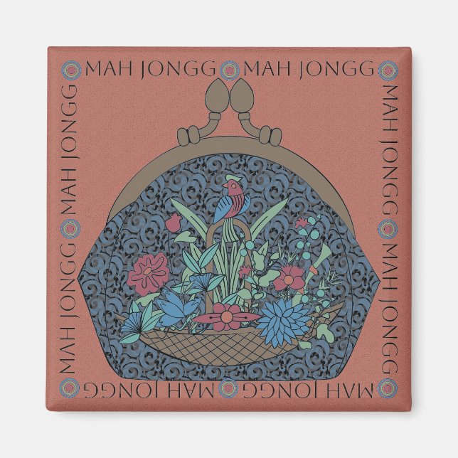 Imán Mah Jongg Flower Purse Magnet (Frente)