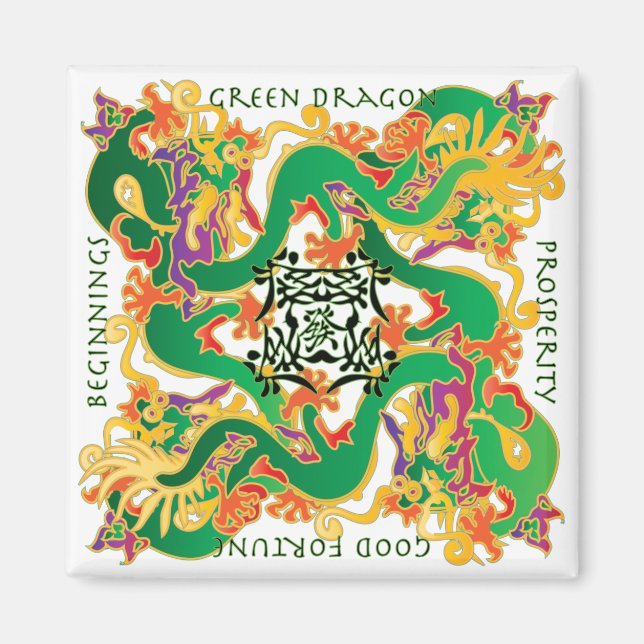 Imán Mah Jongg Green Dragon Magnet (Frente)