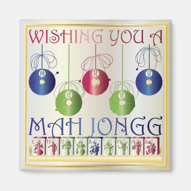 Imán Mah Jongg Navidades Bettors (Frente)