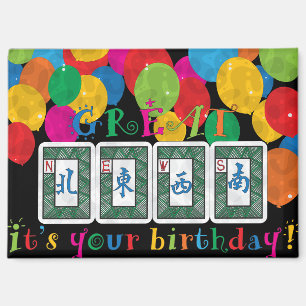 Imán Mah Jongg NEWS Birthday Magnet