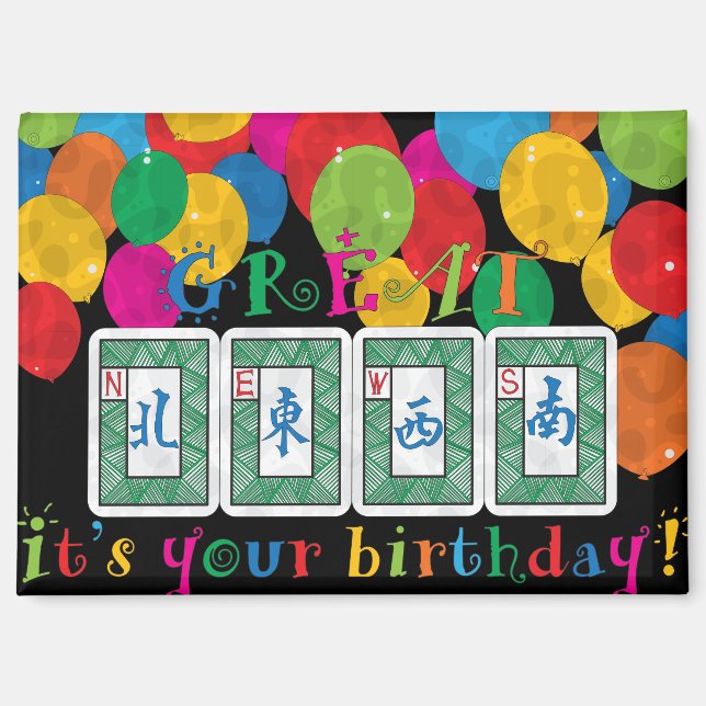 Imán Mah Jongg NEWS Birthday Magnet (Anverso)