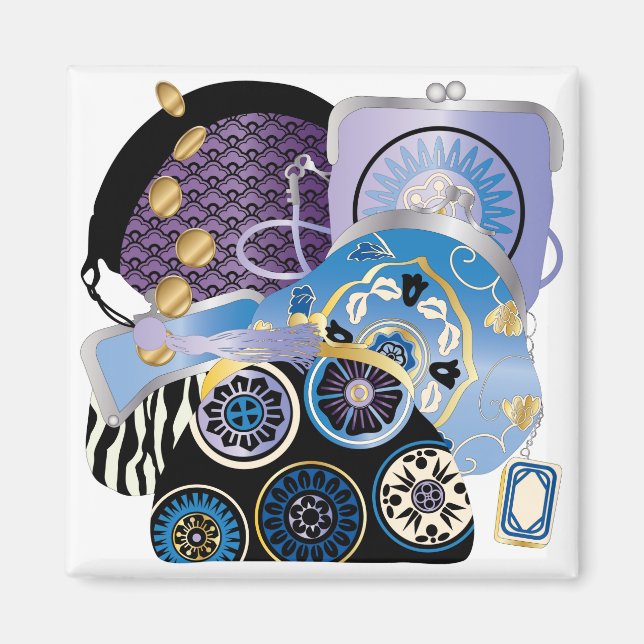 Imán Mah Jongg Purses Blue Magnet (Frente)