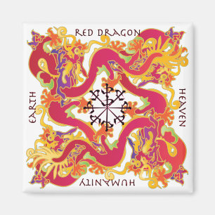 Imán Mah Jongg Red Dragon Magnet