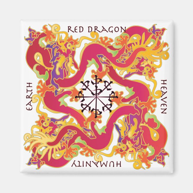 Imán Mah Jongg Red Dragon Magnet (Frente)