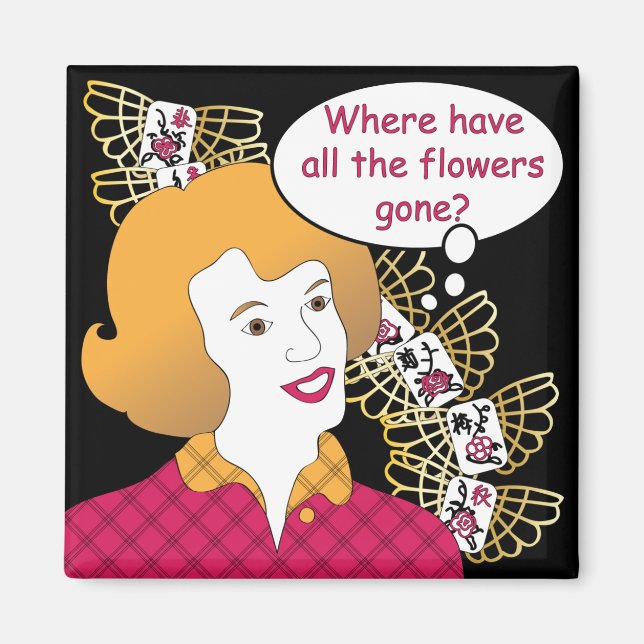 Imán Mah Jongg Sayings Flowers Magnet (Frente)