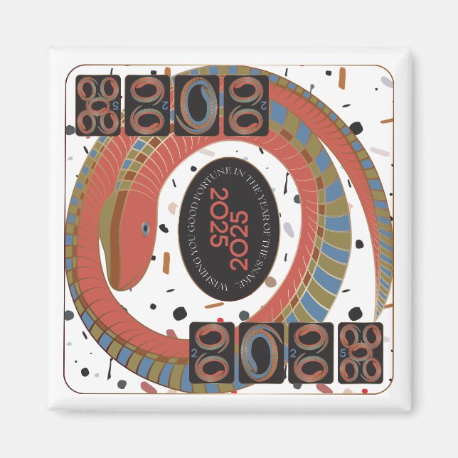 Imán Mah Jongg Snake 2025 Magnet (Frente)