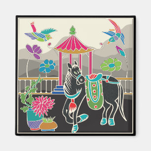 Imán Mah Jongg Tiles Horse Magnet
