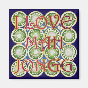 Imán Mah Jongg Valentine I Love MJ