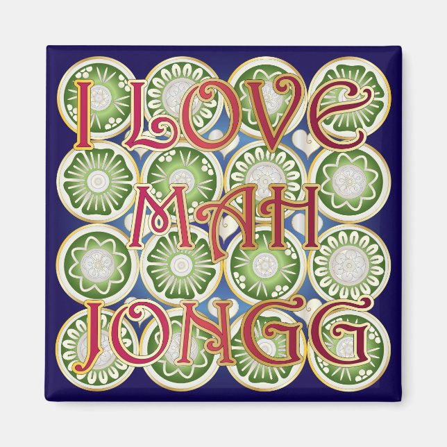 Imán Mah Jongg Valentine I Love MJ (Frente)