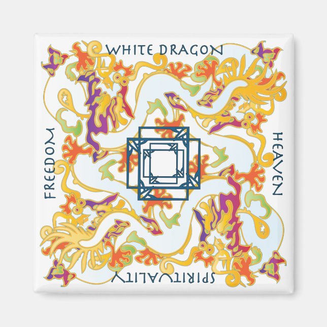 Imán Mah Jongg White Dragon Magnet (Frente)