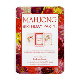 Imán Mahjong Birthday Party Invitation, Floral