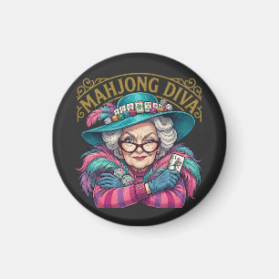 Imán Mahjong Diva Funny Women's