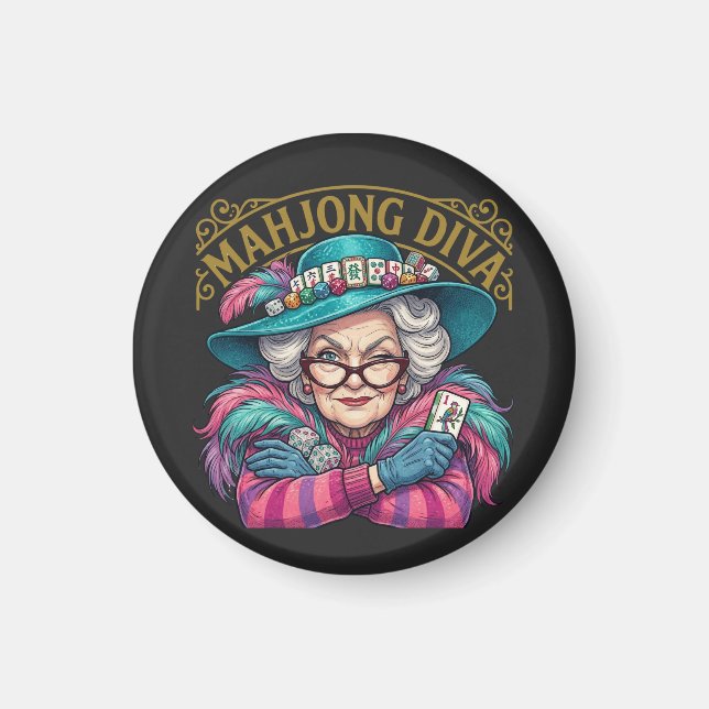 Imán Mahjong Diva Funny Women's (Frente)