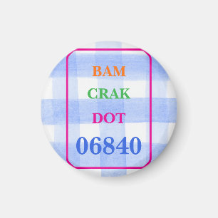 Imán Mahjong Dot Crak Bam Blue Check ZIPCODE