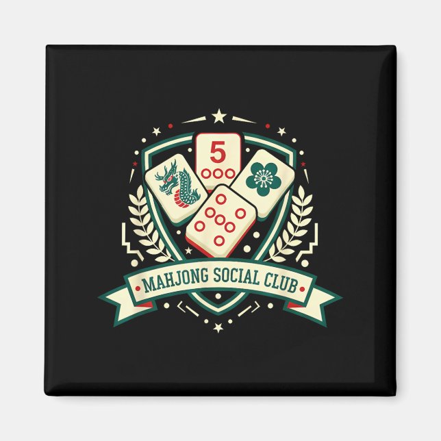 Imán Mahjong Lover Chinese Game Night Funny Mahjong Soc (Frente)