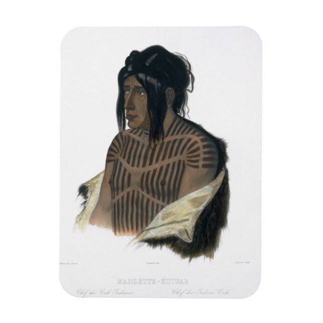 Imán Mahsette-Kuiuab, jefe de los indios cree, plato (Vertical)