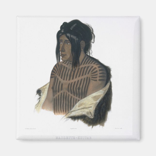 Imán Mahsette-Kuiuab, jefe de los indios cree, plato (Frente)