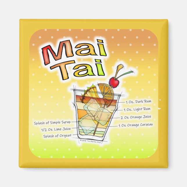 IMÁN MAI TAI COCKTAIL RECIBE ART (Frente)
