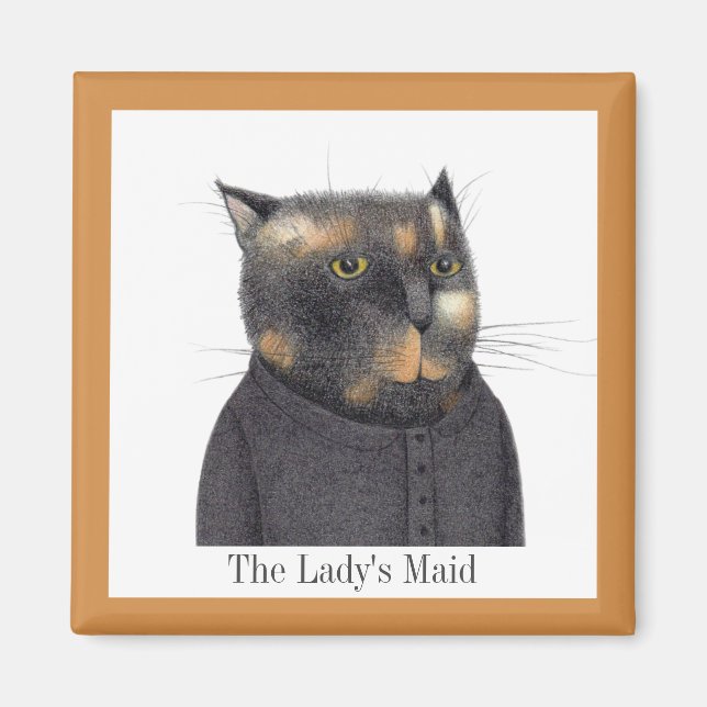 Imán MAID CAT Square Magnet + Texto (Frente)