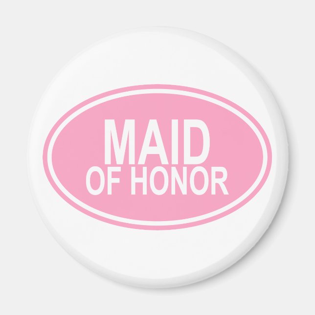 Imán Maid of HonorWedding Oval Pink (Frente)