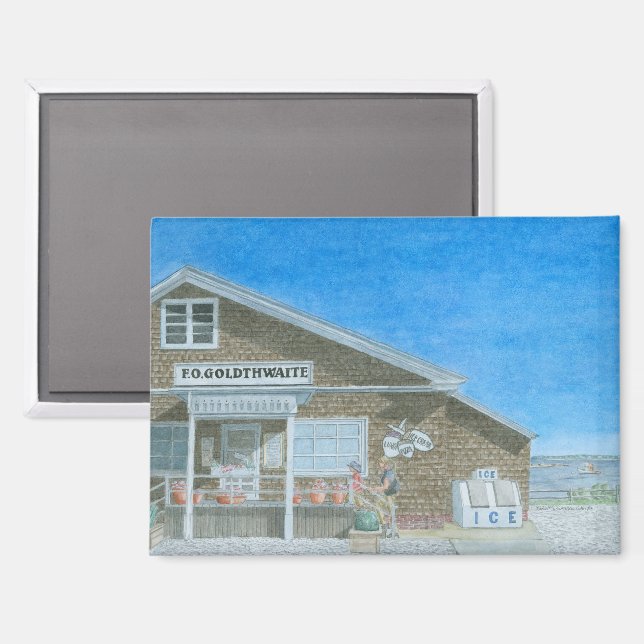 Imán Maine General Store Watercolor (Anverso/Reverso)