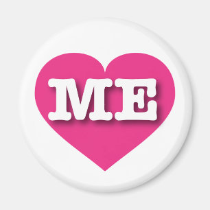 Imán Maine Hot Pink Heart - Me amo