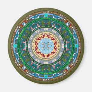 Imán Maine State Mandala Magnet