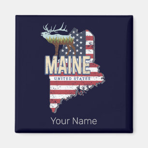 Imán Maine State United States Map Vintage USA Souvenir
