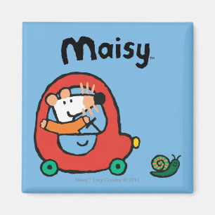 Imán Maisy conduce un coche rojo lindo