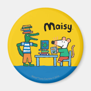 Imán Maisy y los amigos gozan de la biblioteca